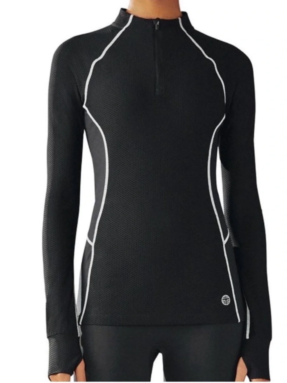 🌺Tory Burch quarter zip mesh long sleeve MEDIUM top EXCELLENT CONDITION 🌺